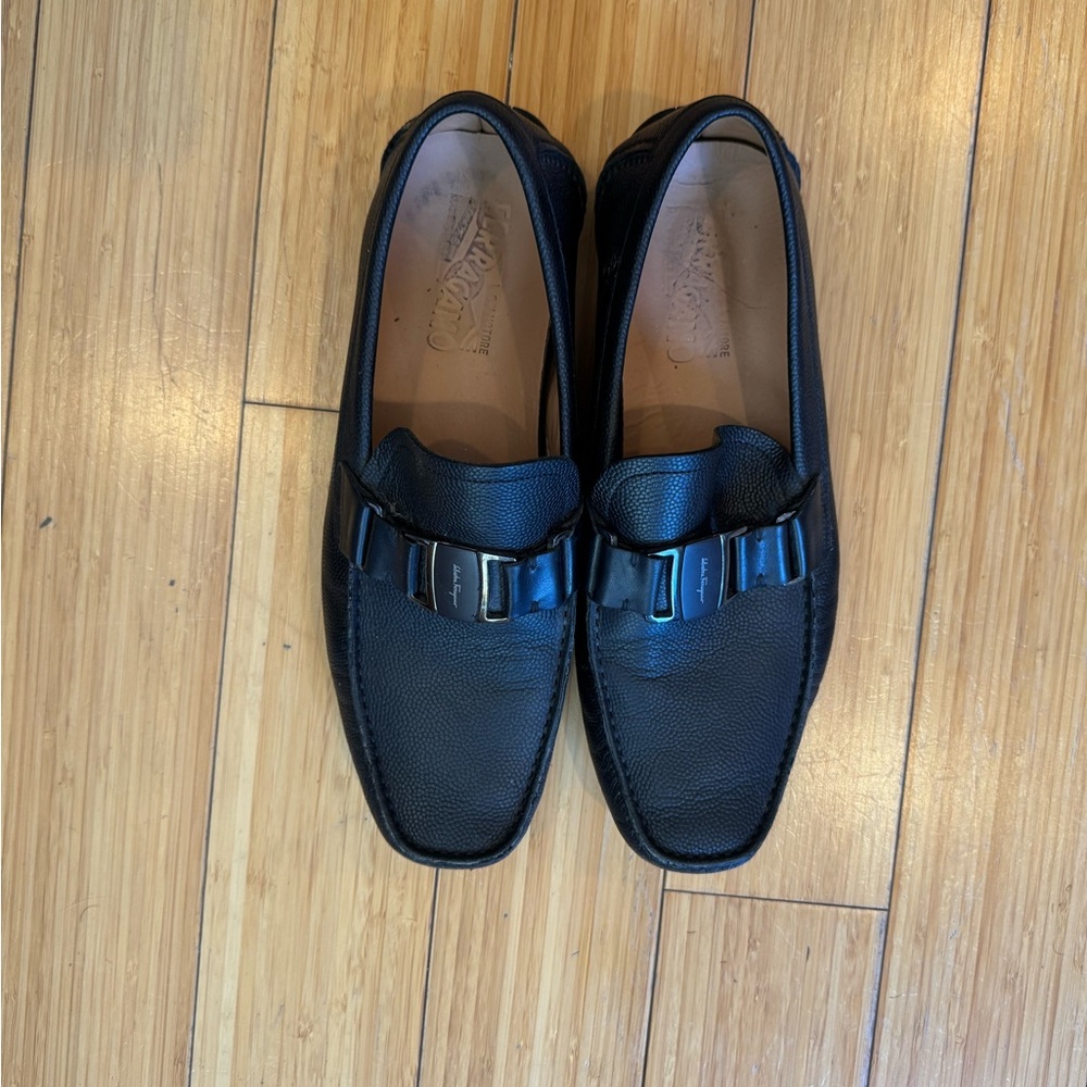 Salvatore Ferragamo Black Leather Loafers